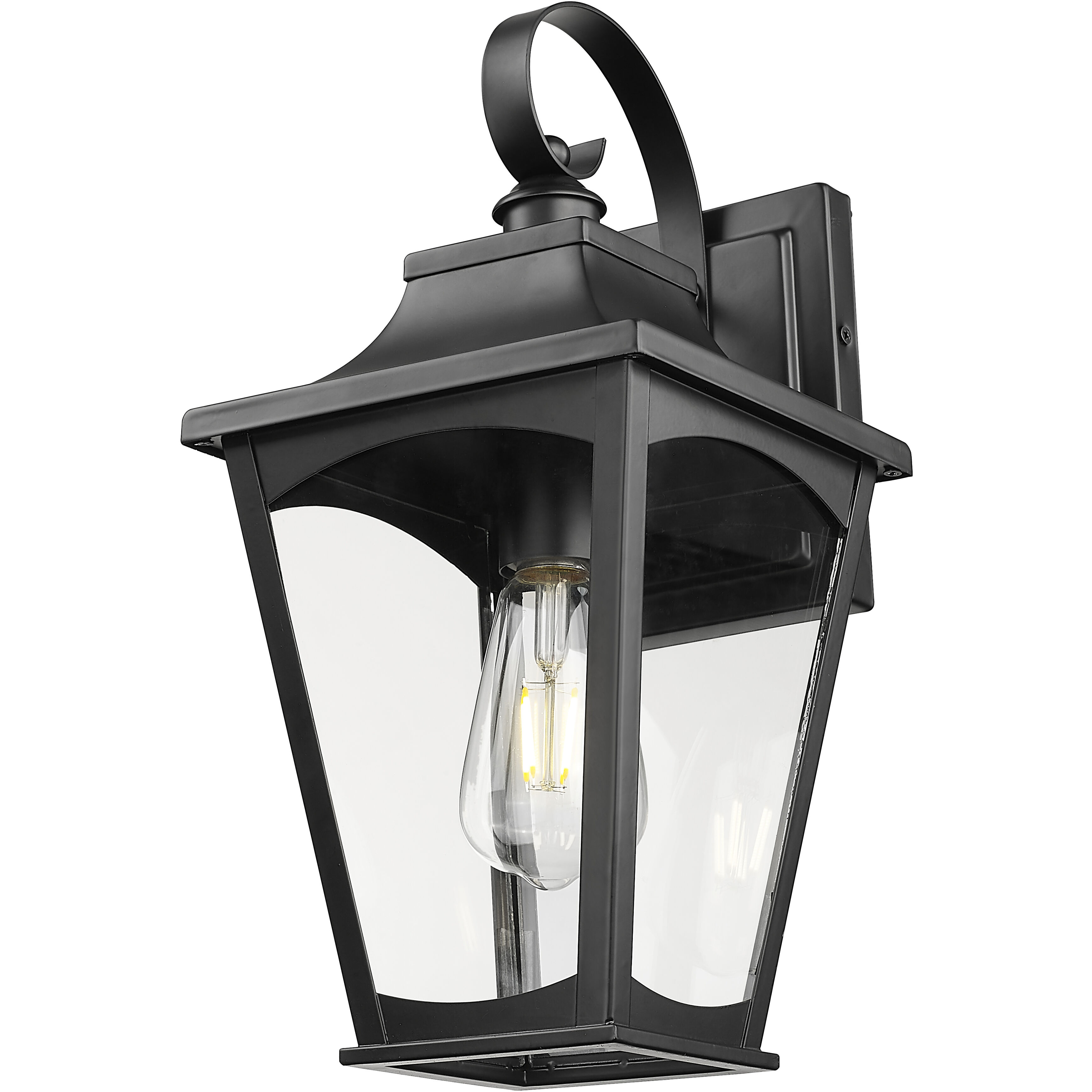 Curry 1 Light 16 inch Powder Coated Black Outdoor Wall Sconce